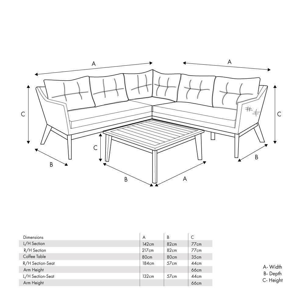 Larissa Corner Outdoor L-Shape Lounge Set Kubu Grey & Light Grey - Pacific Lifestyle by Garden House Design